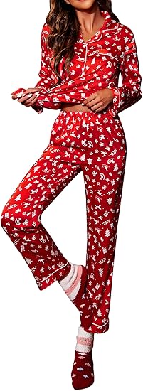 Ekouaer Silk Pajamas for Women Button Down Satin Pj Set Soft Long Sleeve 2 Piece Sleepwear Loungewear