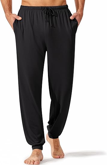 Ekouaer Men's Pajama Pants, Lightweight Loungewear, Comfy Jogger Sleep Pant Long Pj Bottoms with Drawstring & Pockets