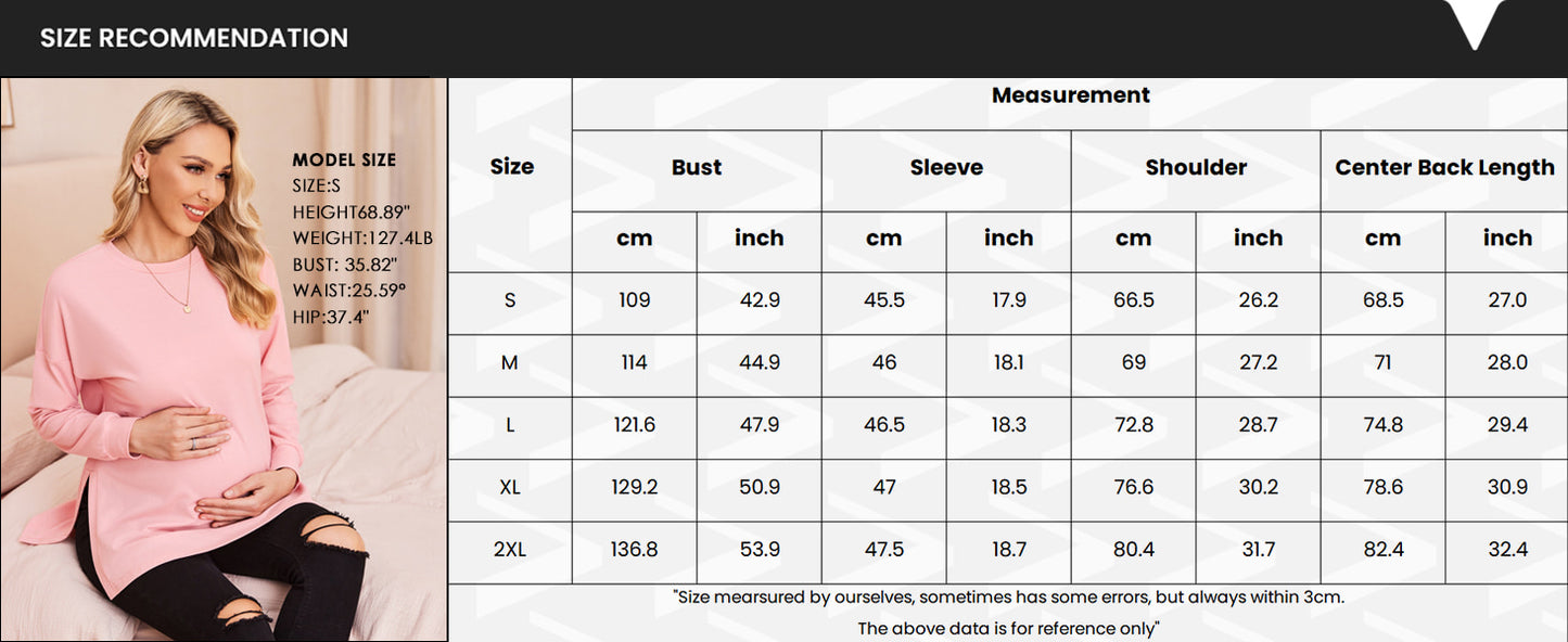 Ekouaer Womens 3 Packs Maternity Shirts Long Sleeve Side Ruched Pregnancy Tee Workout Top Tunic Blouse Mama Clothes