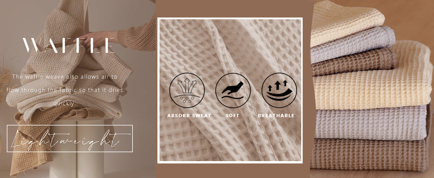 Ekouaer Womens Waffle Knit Pajama Sets Long Sleeve Top and Shorts Matching Lounge Set Loungewear Sweatsuit with Pockets