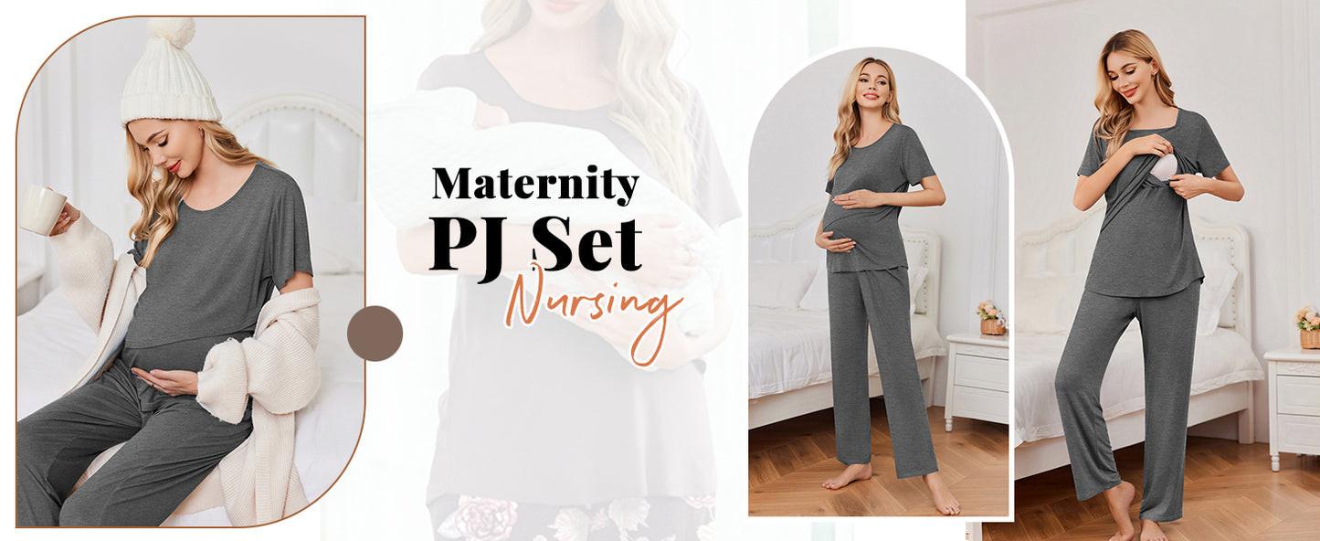 Ekouaer Women's Pajamas Short Sleeve Lace V Neck Sleepwear Top Capri Pants Pjs Sets Soft Loungewear