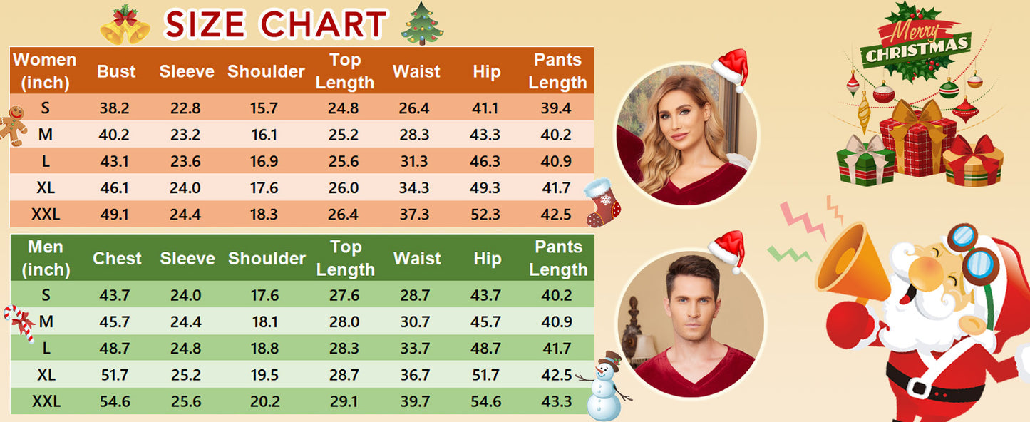 Ekouaer Couples Matching Pajamas Sets Velvet PJs Set for Men and Women Velour Long Sleeve Sleepwear