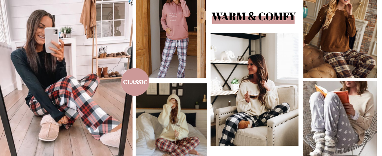 Ekouaer Women Pajama Pants Comfy Pj Bottom with Pockets Stretch Plaid Sleepwear