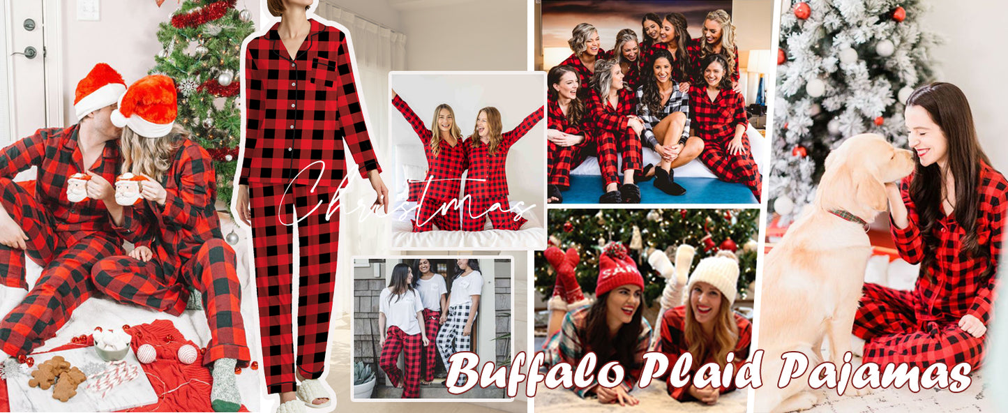 Ekouaer Pajamas Women's Long Sleeve Sleepwear Soft Button Down Loungewear Pjs Lounge Set Nightwear