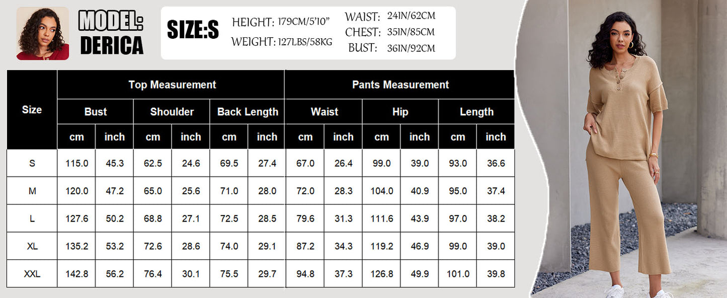 Ekouaer Lounge Sets for Women 2 Piece Pullover Sweater Set Knit Tops Wide Leg Pants Sweatsuits Casual Travel Outfits