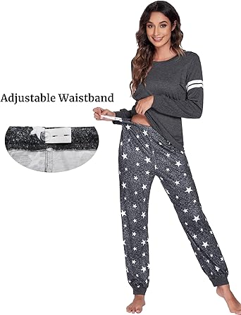 Ekouaer Maternity Pajama Set Nursing Pjs Women Breastfeeding Pregnancy Postpartum Clothes Long Sleeve Top & Pant with Pockets