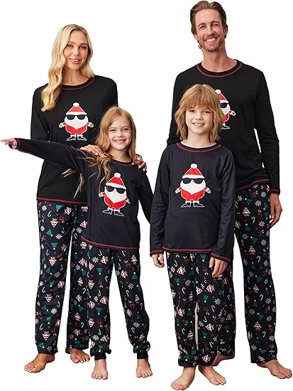 Ekouaer Matching Family Sets Christmas Pajamas Xmas PJS Sleepwear Soft Christmas Matching Jammies