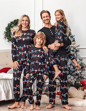 Ekouaer Family Christmas Pajamas Matching Sets Womens Mens Pjs Long Sleeve Sleepwear Holiday Lounge Sets