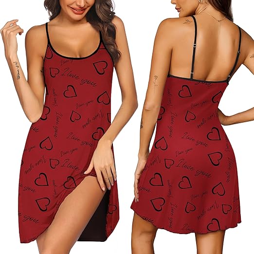 Ekouaer Womens Nightgown Pj Dress for Women Adjustable Spaghetti Chemise Sleeveless V Neck Sleepwear