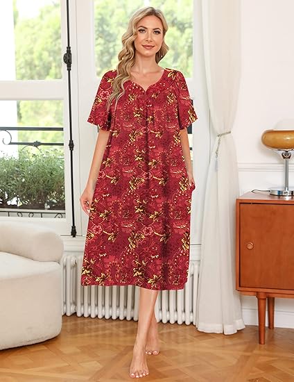 Ekouaer Women's House Dress with Pockets