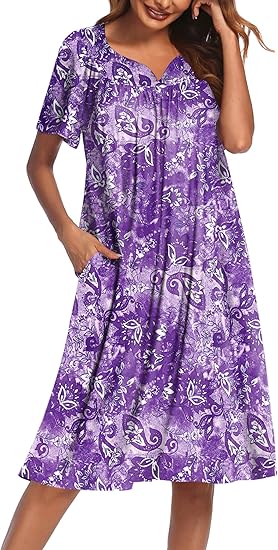 Ekouaer Women's House Dress with Pockets
