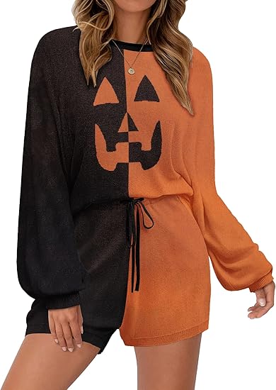 Ekouaer Knit Pajamas Set for Women Lounge Wear Sets Long Sleeve Sweatsuit Matching 2 Piece Outfits Casual Sweater Sets