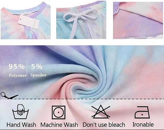 Ekouaer 2 Pack Womens Pajama Sets Short Sleeve Top with Shorts Soft Comfy Loungewear Sleepwear