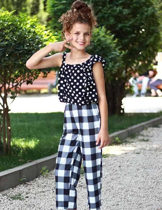 Ekouaer Girls Soft Pajamas Pants Cute Print Pattern PJ Bottoms Comfortable Lounge Long Pants with 2 Pockets