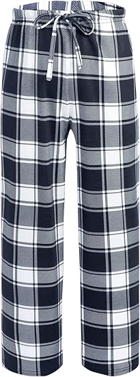 Ekouaer Boys Pajama Pants Long Sleep Soft Elastic Waist Bottoms Plaid Lounge With 2 Pockets 4-14 Years
