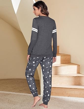 Ekouaer Maternity Pajama Set Nursing Pjs Women Breastfeeding Pregnancy Postpartum Clothes Long Sleeve Top & Pant with Pockets