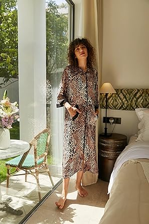 Ekouaer Robe for Women Velour Zipper Robe 3/4 Sleeves Housecoat Full Length Loungewear Long Bathrobe with Pockets