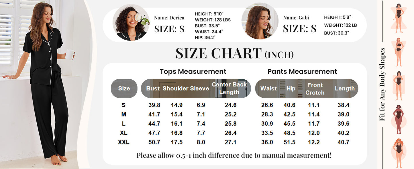 Ekouaer Pajamas for Women Set Button Up Sleepwear Cute Pjs Ruffle Sleeve Notch Collar Loungewear with Long Pants