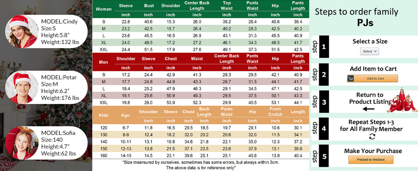 Ekouaer Christmas Family Matching Pajamas Long Sleeve Button Down Pj Set Festival Party Sleepwear Christmas Red XL