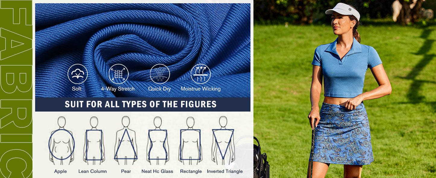 Ekouaer Women's Active Performance Skort Lightweight Skirt for Running Tennis Golf Workout Sports