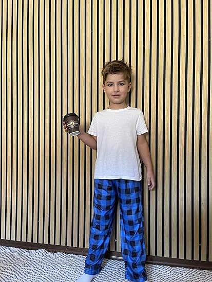 Ekouaer Boys Pajama 3 Pack Sleep Pants - Soft Elastic Waist Kids Plaid Lounge Bottoms With 2 Pockets