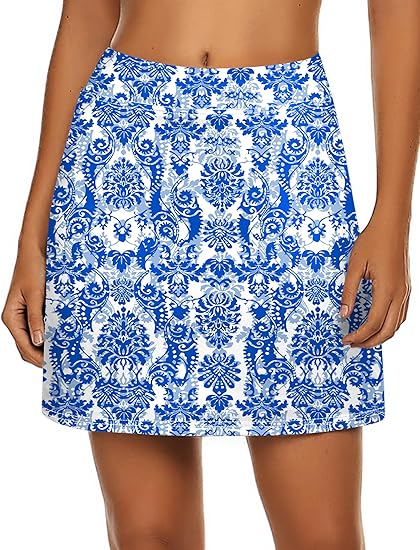 Ekouaer Women's Active Performance Skort Lightweight Skirt for Running Tennis Golf Workout Sports