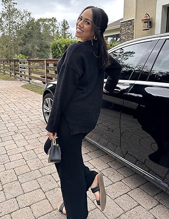 Ekouaer Womens Pajama Sets Fuzzy Fleece Sleepwear Long Sleeve Pjs 2 Piece Lounge Set Fall Outfits Sweater Nightwear