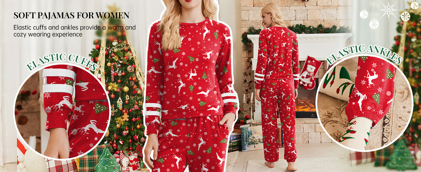 Ekouaer Sweatsuits Womens Loungewear Set Tracksuit Long Sleeve Pajamas Set with Pockets 2 Piece Outfits Lounge Sets