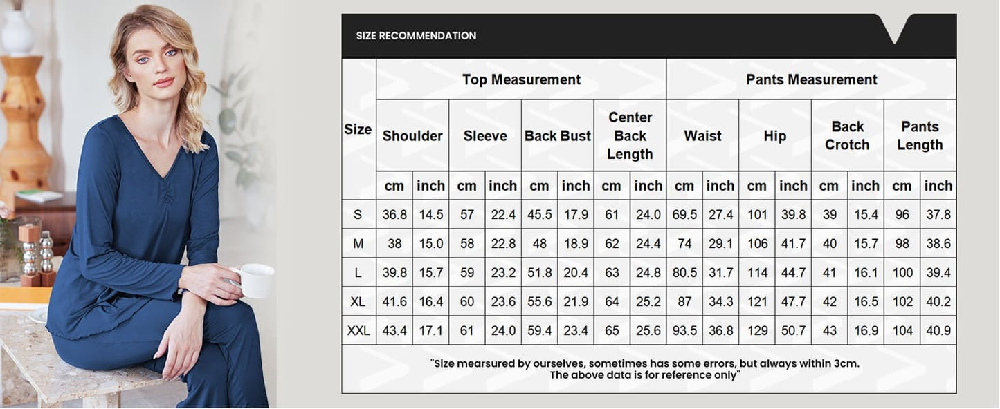 Ekouaer Womens Pajama Sets 2 Piece Lounge Set Fall Winter Pajamas Long Sleeve Pjs Top and Pants Soft Pj Sets Loose Sleepwear