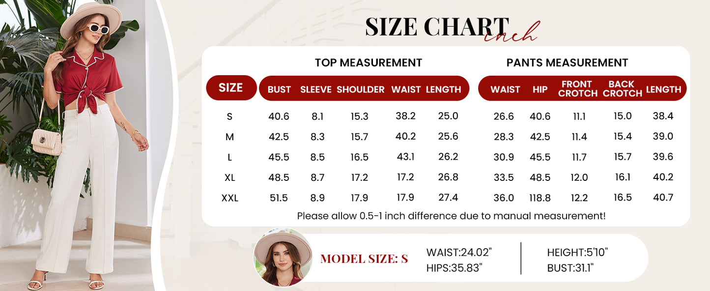 Ekouaer Women's Pajama Sets Button Down Loungewear Short Sleeve Sleepwear 2 Piece Pants Pjs Set with Pockets