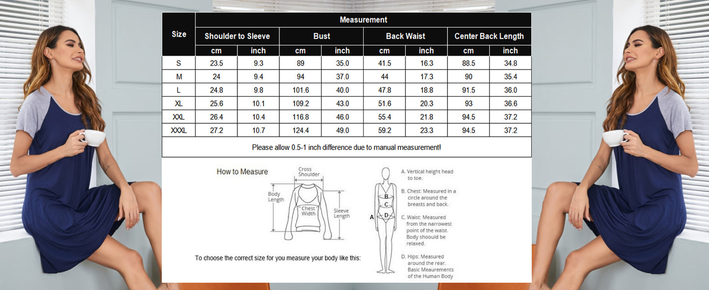 Ekouaer Women's Nightgown Short Sleeve Sleepwear Comfy Sleepshirts Pleated Scoopneck Nightshirt