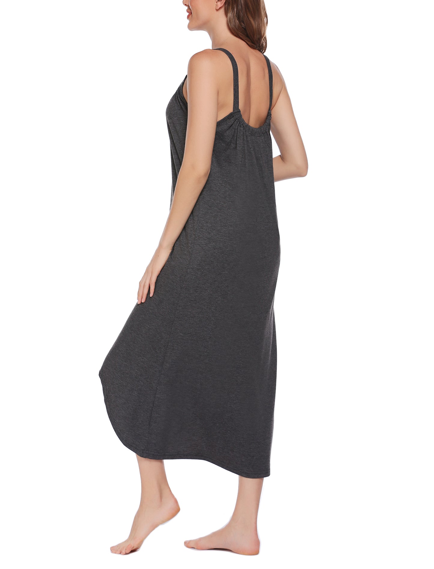 Ekouaer Women's Sleeveless Long Nightgown Full Slip Nightdress Soft Sleepdress V Neck Nightshirt