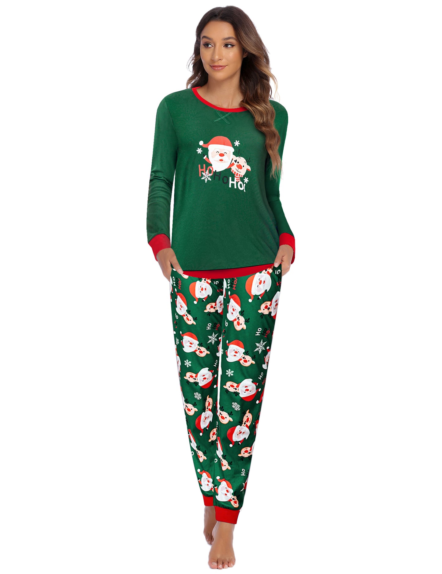 Ekouaer Pajamas For Women Comfy Long Sleeve Jogger Set Lounge Pjs Set With Pockets