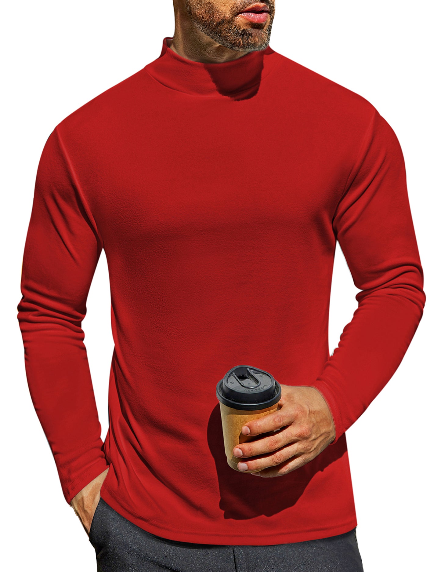 Ekouaer Men's Mock Turtleneck Long Sleeve Turtle Neck Tops Lightweight Undershirt Thermal Sweater Shirts
