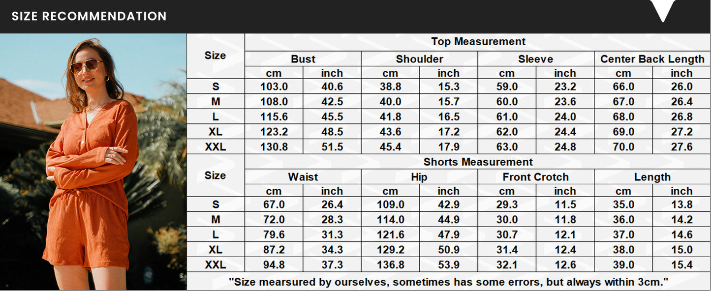 Ekouaer Summer Outfits for Women 2 Piece Sets Lounge Sets V Neck Button Down Shirt and Shorts Loungewear with Pockets