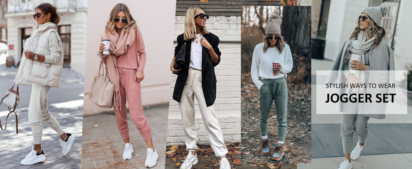 Ekouaer Womens Pajamas Set Ribbed Knit Long Sleeve Pullover Top Jogger Pants Set 2 Piece Lounge Set Sleepwear Tracksuit