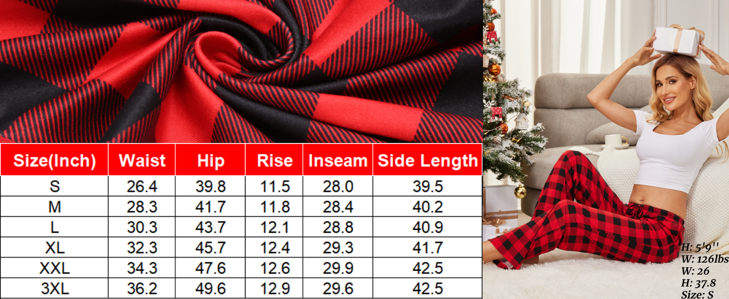 Ekouaer Women Pajama Pants Comfy Pj Bottom with Pockets Stretch Plaid Sleepwear