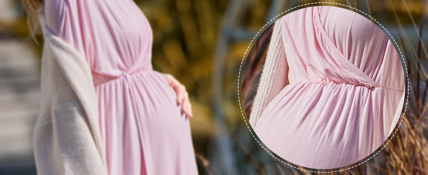 Ekouaer 3 in 1 Labor/Delivery/Hospital Gown Maternity Dress Nursing Nightgown Sleepwear for Breastfeeding