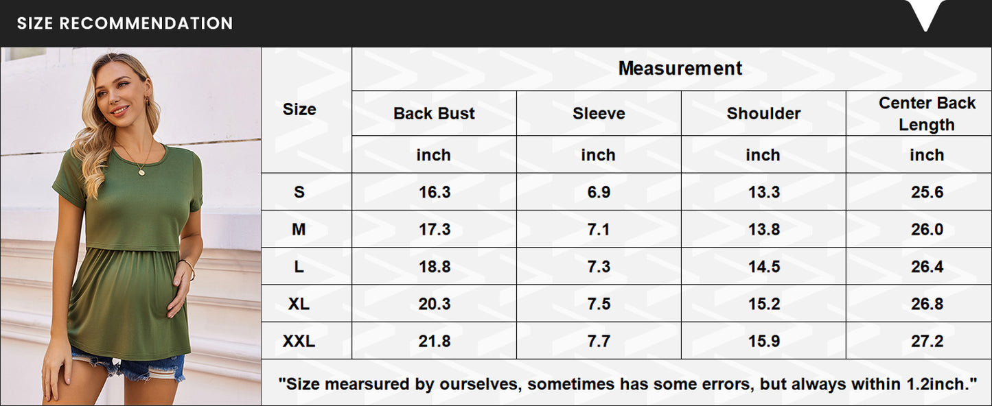 Ekouaer Womens Nursing Tops 3 Packs Short Sleeve Breastfeeding Shirts Double Layer Postpartum Shirt Nursing Shirts