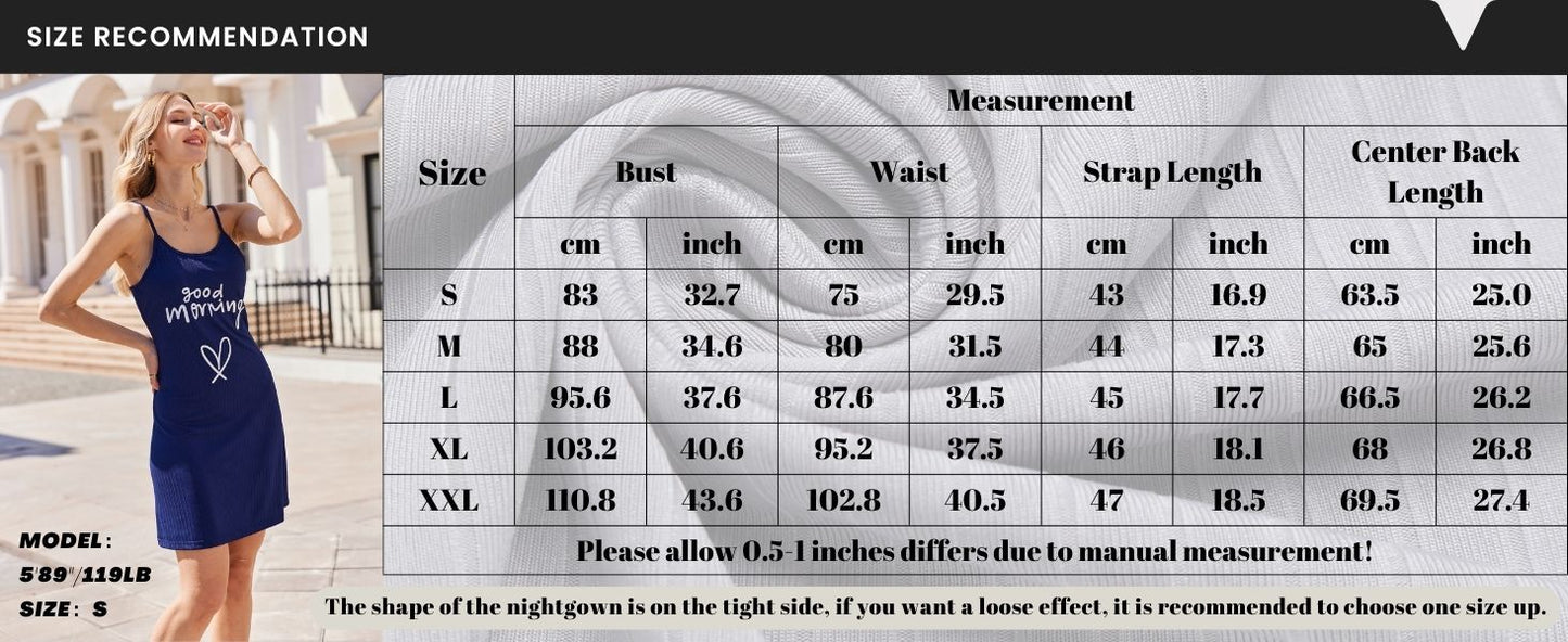 Ekouaer Womens Nightgowns for Women Sleeveless Rib Knit Sleepwear Chemise Nightgown Full Slip Ribbed Knit Dress