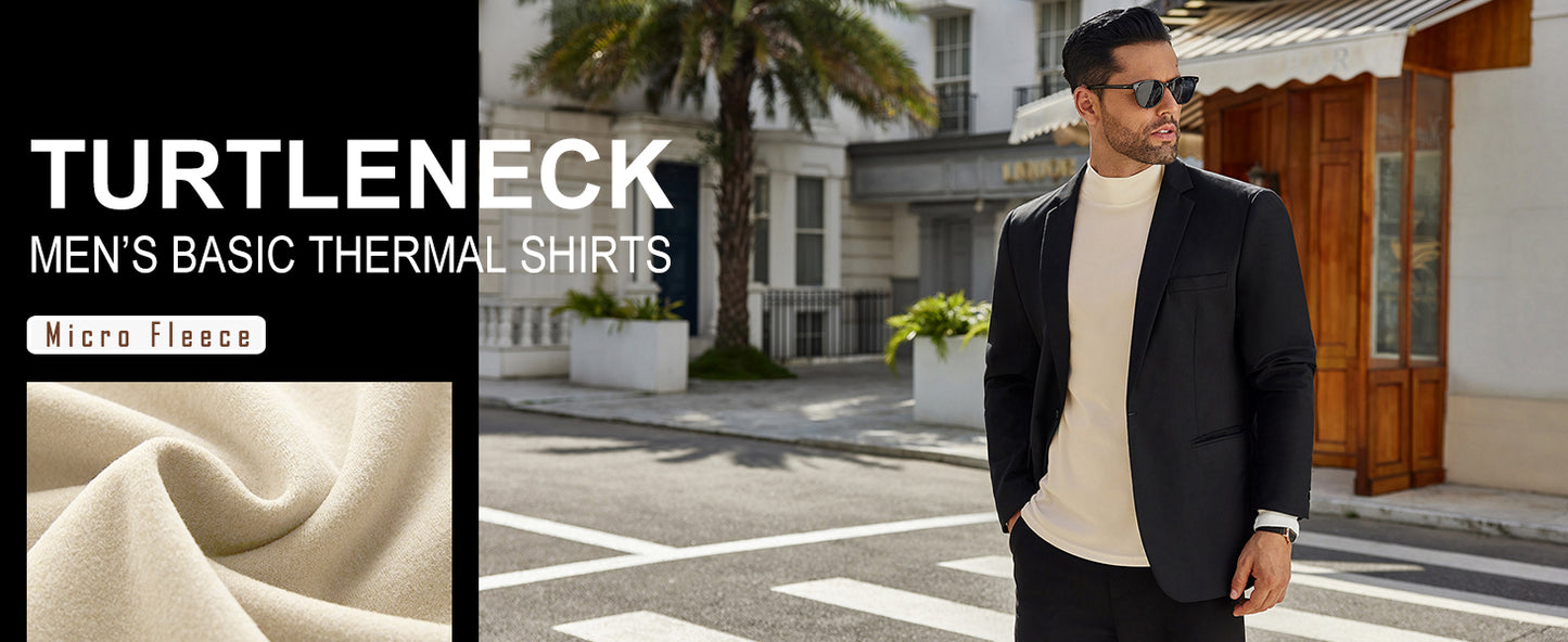 Ekouaer Men's Mock Turtleneck Long Sleeve Turtle Neck Tops Lightweight Undershirt Thermal Sweater Shirts