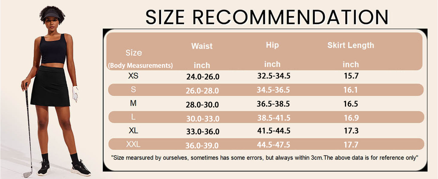 Ekouaer Golf Skorts for Woman High Waisted Active Skort Lightweight Tennis Skirt with 2 Pockets Workout Pickleball Sports