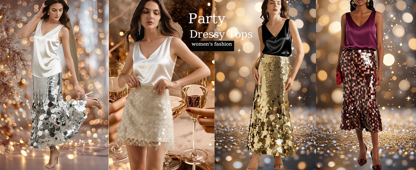 Ekouaer Womens Silk Satin Tank Tops V Neck Casual Cami Sleeveless Camisole Blouses Summer Basic Tank Shirt