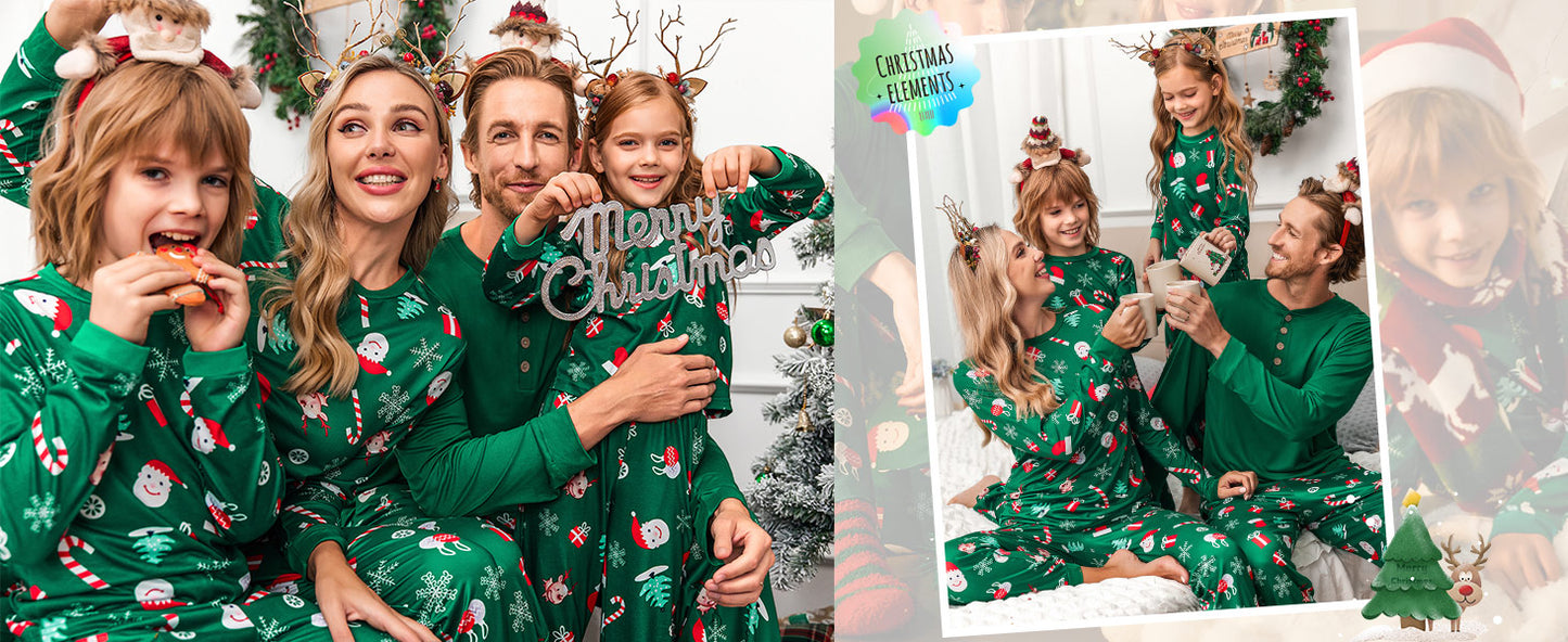 Ekouaer Family Christmas Pajamas Matching Sets Womens Mens Pjs Long Sleeve Sleepwear Holiday Lounge Sets