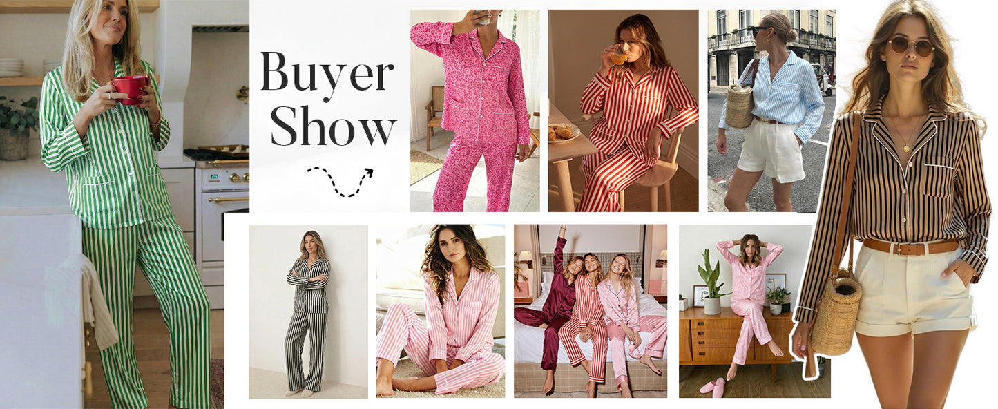 Ekouaer Silk Pajamas for Women Classic Button Down Satin Pajama Sets Long Sleeve Lounge Set