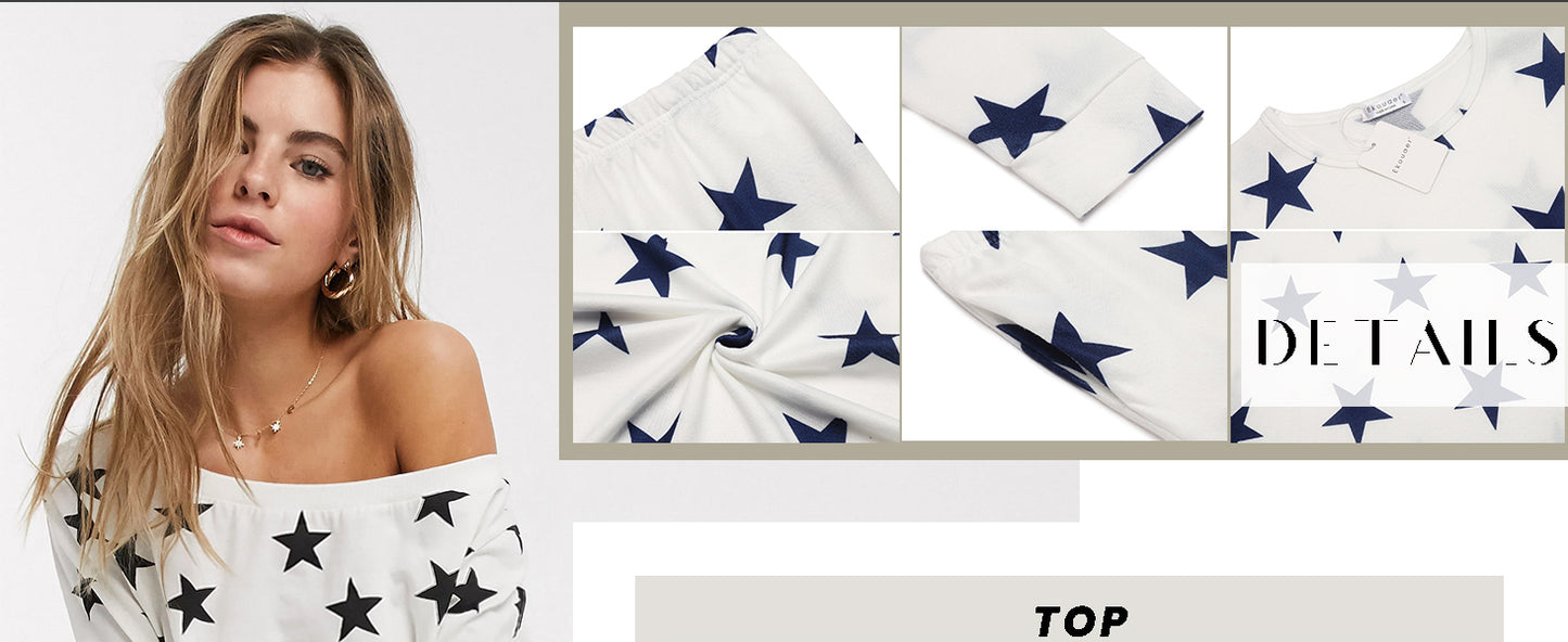 Ekouaer Womens Jogger Pajama Sets Long Sleeve Sleepwear Round Neck Nightwear Soft Pjs Lounge Sets with Pockets