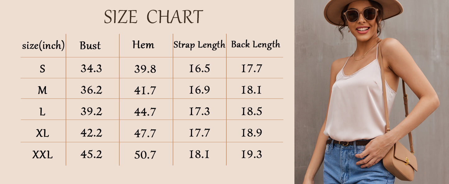 Ekouaer Silk Camisole Tops for Women Spaghetti Strap Tank Top Satin Cami Tops Crew Neck Silky Camis Basic Blose Shirt