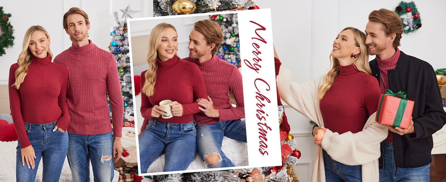 Ekouaer Mens Thermal Top Base Layers Turtleneck Long Sleeve Slim Fit Jumper Fall Winter Thermal Underwear Ribbed Lightweight