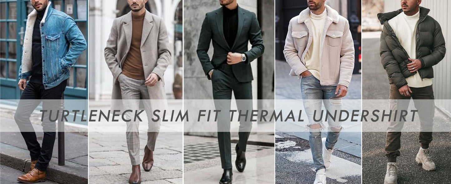 Ekouaer Men's Mock Turtleneck Long Sleeve Turtle Neck Tops Lightweight Undershirt Thermal Sweater Shirts